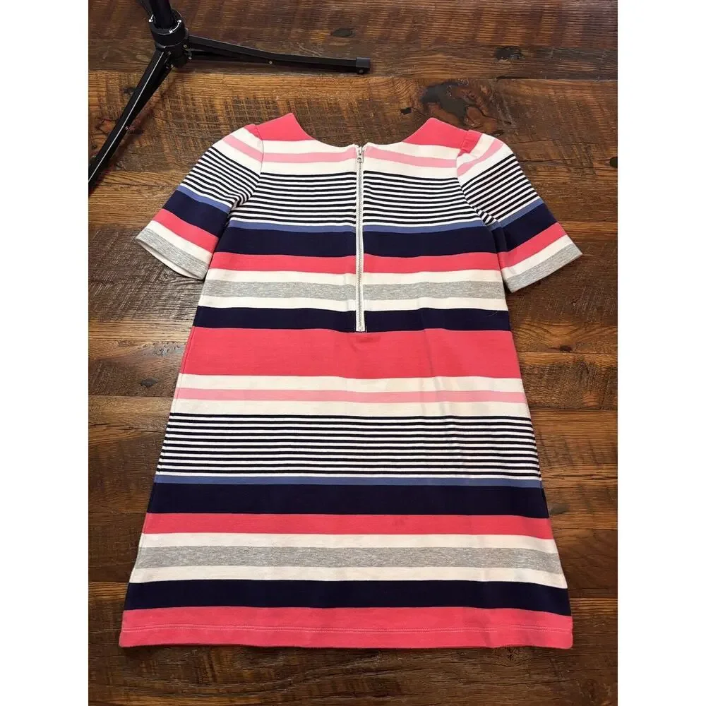 EUC Gymboree Striped Dress Little Girl Size 10 Blue White Pink